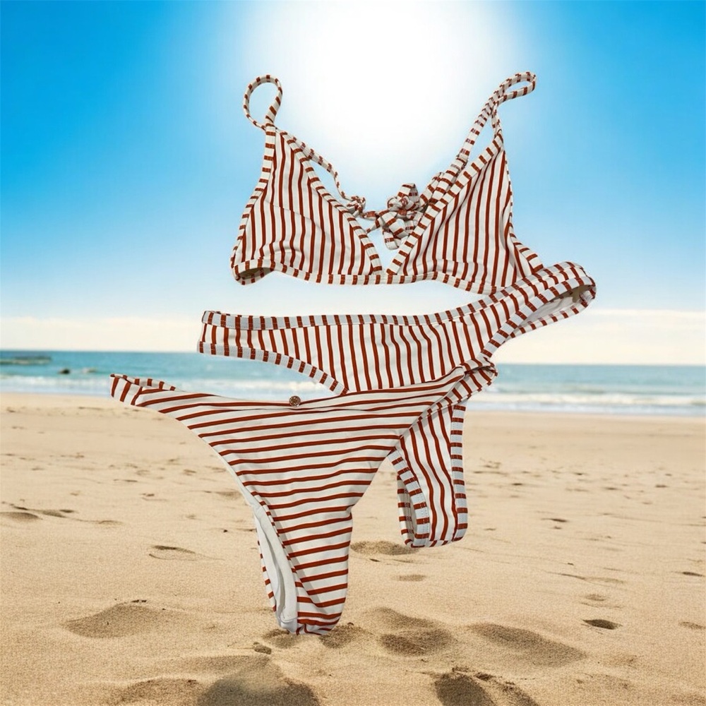 For Love And Lemons Striped Bikini